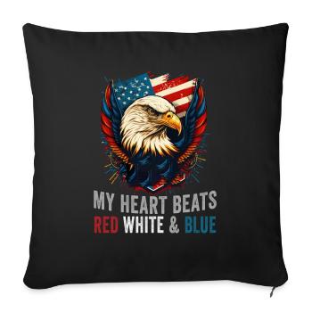 American Patriotic USA Design - Sofa pillowcase 17,3'' x 17,3'' (45 x 45 cm) - black - Front