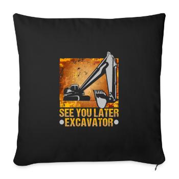 Crane operator design for excavator operators and construction workers - Sofa pillowcase 17,3'' x 17,3'' (45 x 45 cm) - black - Front