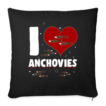 Anchovies Pisces Sardinia Gift - Sofa pillowcase 17,3'' x 17,3'' (45 x 45 cm) - black - Front