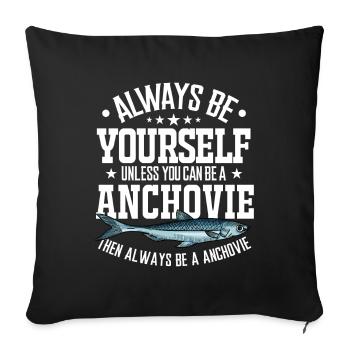 Anchovies Pisces Sardinia Gift - Sofa pillowcase 17,3'' x 17,3'' (45 x 45 cm) - black - Front