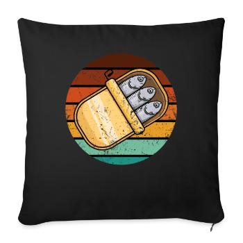Anchovies Pisces Sardinia Gift - Sofa pillowcase 17,3'' x 17,3'' (45 x 45 cm) - black - Front
