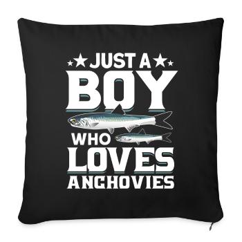 Anchovies Pisces Sardinia Gift - Sofa pillowcase 17,3'' x 17,3'' (45 x 45 cm) - black - Front