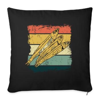 Anchovies Pisces Sardinia Gift - Sofa pillowcase 17,3'' x 17,3'' (45 x 45 cm) - black - Front