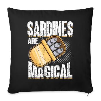 Anchovies Pisces Sardinia Gift - Sofa pillowcase 17,3'' x 17,3'' (45 x 45 cm) - black - Front