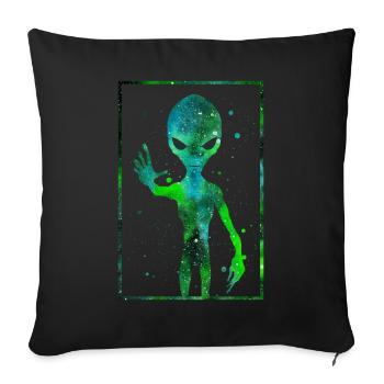 Cryptidcore Esthétique extraterrestre extraterrestre - Housse de coussin décorative 45 x 45 cm - noir - Devant