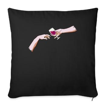 Boujee Aesthetic Creation Of Adam Wine Bougie - Sofa pillowcase 17,3'' x 17,3'' (45 x 45 cm) - black - Front