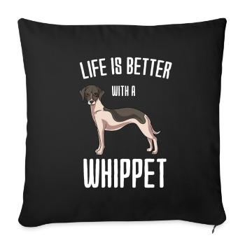 Whippet - Housse de coussin décorative 45 x 45 cm - noir - Devant