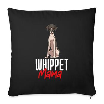 Whippet - Housse de coussin décorative 45 x 45 cm - noir - Devant