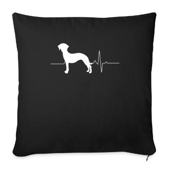 Whippet - Housse de coussin décorative 45 x 45 cm - noir - Devant