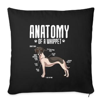 Whippet - Housse de coussin décorative 45 x 45 cm - noir - Devant