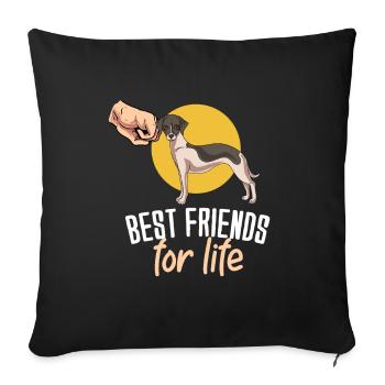 Whippet - Housse de coussin décorative 45 x 45 cm - noir - Devant