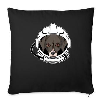 Whippet - Sofakissenbezug 45 x 45 cm - Schwarz - Vorne