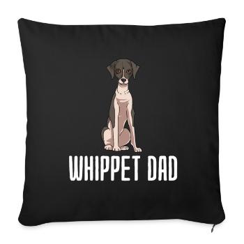 Whippet - Sofakissenbezug 45 x 45 cm - Schwarz - Vorne