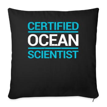 Drôle de biologiste marin Chercheurs océanographiques certifiés - Housse de coussin décorative 45 x 45 cm - noir - Devant