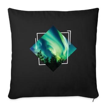 Northern Lights Northern Lights Aurora Borealis - Sofa pillowcase 17,3'' x 17,3'' (45 x 45 cm) - black - Front