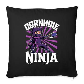 Cornhole Ninja - Sofa pillowcase 17,3'' x 17,3'' (45 x 45 cm) - black - Front