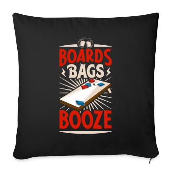 Game boards, sacks and beer - Cornhole - Sofa pillowcase 17,3'' x 17,3'' (45 x 45 cm) - black - Front
