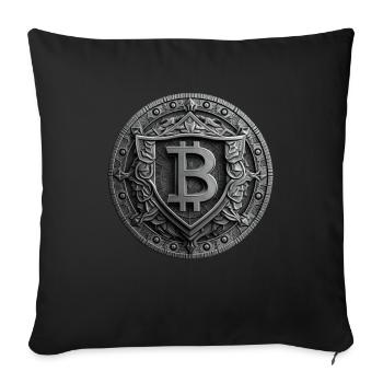 Bitcoin Design für BTC Fans - Sofakissenbezug 45 x 45 cm - Schwarz - Vorne