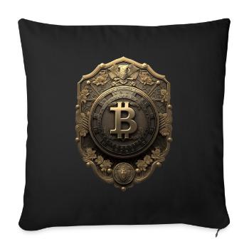 Bitcoin Design für BTC Fans - Sofakissenbezug 45 x 45 cm - Schwarz - Vorne