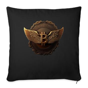Bitcoin Design pour les fans de BTC - Housse de coussin décorative 45 x 45 cm - noir - Devant