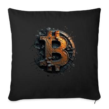 Bitcoin Design for BTC Fans - Sofa pillowcase 17,3'' x 17,3'' (45 x 45 cm) - black - Front
