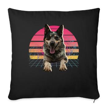 Australian Cattle Dog - Sofa pillowcase 17,3'' x 17,3'' (45 x 45 cm) - black - Front