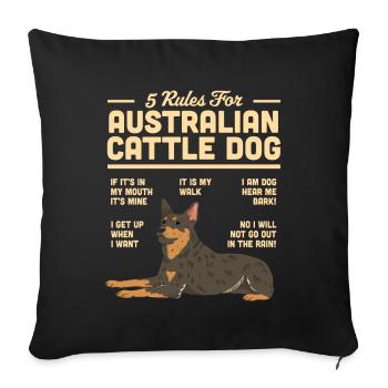 Australian Cattle Dog - Sofa pillowcase 17,3'' x 17,3'' (45 x 45 cm) - black - Front