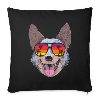 Australian Cattle Dog - Sofa pillowcase 17,3'' x 17,3'' (45 x 45 cm) - black - Front