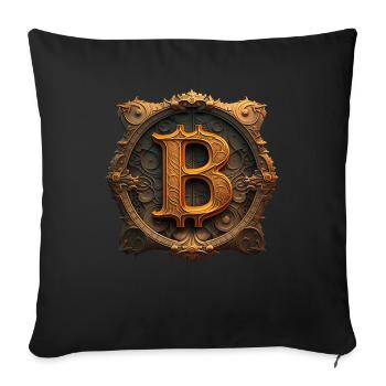 Bitcoin Design für BTC Fans - Sofakissenbezug 45 x 45 cm - Schwarz - Vorne