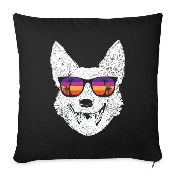 Australian Cattle Dog - Sofa pillowcase 17,3'' x 17,3'' (45 x 45 cm) - black - Front