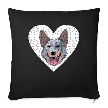 Australian Cattle Dog - Sofa pillowcase 17,3'' x 17,3'' (45 x 45 cm) - black - Front