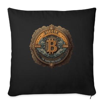 Bitcoin Design für BTC Fans - Sofakissenbezug 45 x 45 cm - Schwarz - Vorne