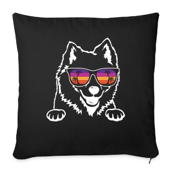 Chien esquimau américain - Housse de coussin décorative 45 x 45 cm - noir - Devant