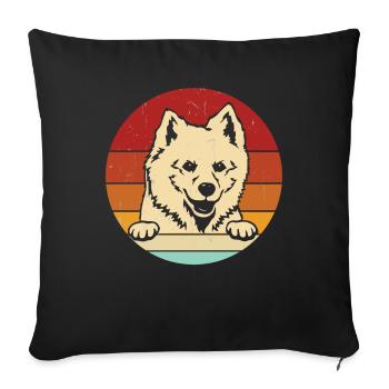 Chien esquimau américain - Housse de coussin décorative 45 x 45 cm - noir - Devant