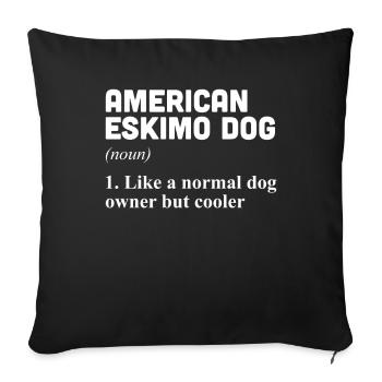 Chien esquimau américain - Housse de coussin décorative 45 x 45 cm - noir - Devant