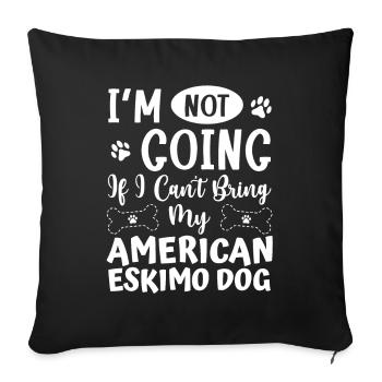 Chien esquimau américain - Housse de coussin décorative 45 x 45 cm - noir - Devant