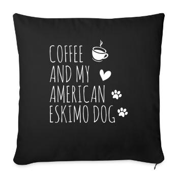 Chien esquimau américain - Housse de coussin décorative 45 x 45 cm - noir - Devant