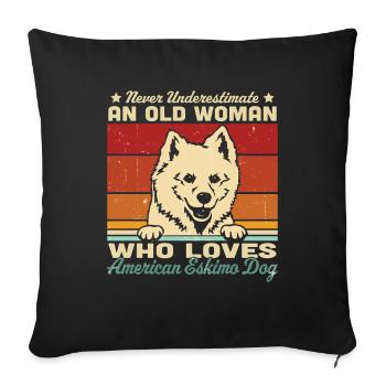 Chien esquimau américain - Housse de coussin décorative 45 x 45 cm - noir - Devant