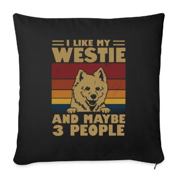 Chien esquimau américain - Housse de coussin décorative 45 x 45 cm - noir - Devant