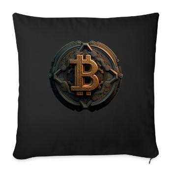 Bitcoin Design für BTC Fans - Sofakissenbezug 45 x 45 cm - Schwarz - Vorne