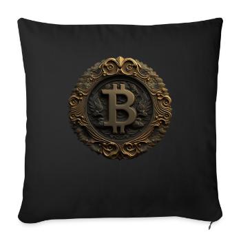 Bitcoin Design für BTC Fans - Sofakissenbezug 45 x 45 cm - Schwarz - Vorne