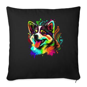 Hunde Cartoon Huskie Design für Hundeliebhaber - Sofakissenbezug 45 x 45 cm - Schwarz - Vorne