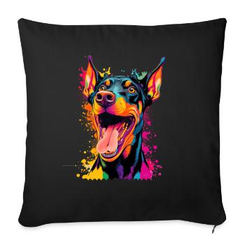 Dog saying Doberman design pour les amoureux des chiens - Housse de coussin décorative 45 x 45 cm - noir - Devant