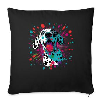 Dog saying Dalmatian design for dog lovers - Sofa pillowcase 17,3'' x 17,3'' (45 x 45 cm) - black - Front
