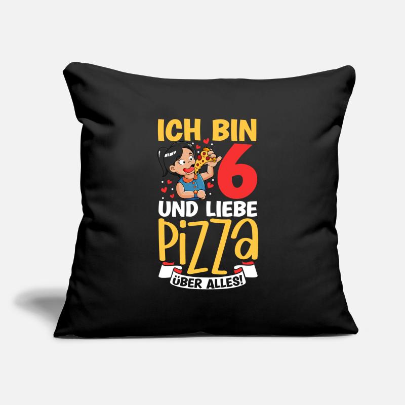 Ich bin 6 - Mädchen Pizza Sofakissenbezug 45 x 45 cm