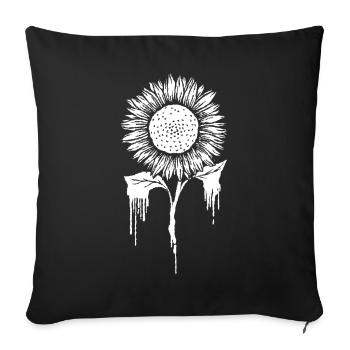 Finnish Goth Aesthetic Gothic Sunflower Drip Goth - Sofa pillowcase 17,3'' x 17,3'' (45 x 45 cm) - black - Front