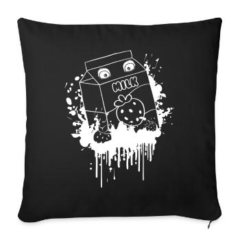 Finnish Goth Aesthetic Gothic Strawberry Milk Goth - Sofa pillowcase 17,3'' x 17,3'' (45 x 45 cm) - black - Front