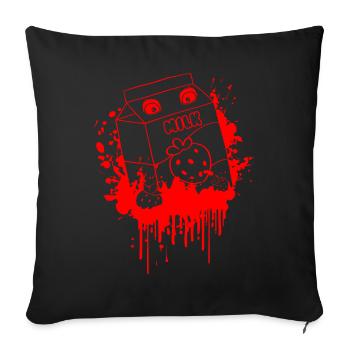 Finnish Goth Aesthetic Gothic Strawberry Milk - Sofa pillowcase 17,3'' x 17,3'' (45 x 45 cm) - black - Front