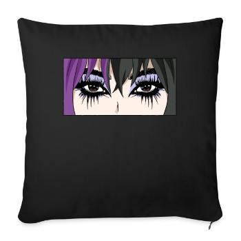 Finnish Goth Aesthetic Gothic Anime Girl Eyes - Sofakissenbezug 45 x 45 cm - Schwarz - Vorne