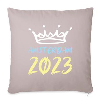 Amsterdam 2023 (Garantie du prix le plus bas) - Housse de coussin décorative 45 x 45 cm - taupe clair - Devant